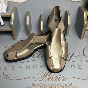 I Love Comfort Gold Leather Flats